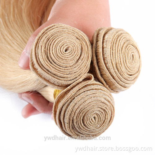 7A Silky Honey Blonde Brazilian Straight Hair 613 Remy Weave Bundles Human Hair